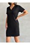 Women's Black Polo Neck Soft Touch Dress - 2