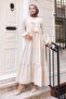 Bow Detailed Dress Set Stone Color 2271