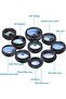 10 in 1 Phone Camera Lens Kit Fisheye Wide Angle Macro Lens CPL Filter Kaleidoscope and 2X Te - 3
