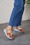 Women's Genuine Leather Orthopedic Wedge Heeled Sandals - 4