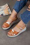 Women's Genuine Leather Orthopedic Wedge Heeled Sandals - 2