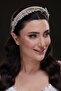 Luxury Hand Embroidered Wide Bridal Headband - Pearl and Stone Detailed