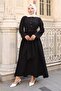 Tie Waist Hijab Dress Black 2304