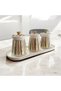 Colorful Striped Porcelain Storage Container with Gold Heart Stand and Lid