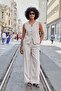 Women's Lycra-Free Silky Modal Soft Textured Fabric Flato Pocket Buttoned Vest-Stone
