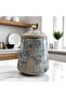 Maisone 3-Piece Embroidered Porcelain Jar Spice Rack Set – Storage Container with Stand and Lid - 3