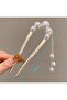 Gold Pearl Dangle Japanese Bun Buckle - 2