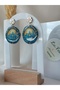 Steel Earring Apparatus the Starry Night Vincent Van Gogh Handmade Glossy Polymer Clay Earrings Silver Color - 8