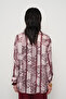 Women's Belt Tie Detail Patterned Shirt - 5