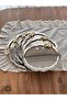 Luxury Set of 6 Daisy-Accented Oval Silver Stainless Steel Coffee Serving Trays, 20 x 25 - 3
