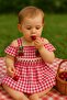 Pompon Cherry Plaid Dress/ Shoulder Detail Suspender Plaid Dress - 4
