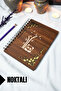 Panda Wooden Cover Spiral School Notebook - Dotted Notebook - 60 Sheets (120 Pages) - A5 15X21 cm