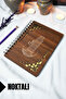 Pizza Tower Wooden Cover Spiral Notebook - Dotted Notebook - 60 Sheets (120 Pages) - A5 15X21 cm