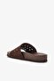 Benna Brown Genuine Leather Women's Slippers - 2