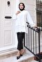 Drawstring Waist Zippered Short Cap White 3243 - 3
