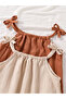Relaxed Cut Ruffled Rope Strap Woven Fabric 2-Piece Children's Dress - 3