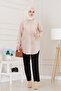 Front Bow Detailed Linen Tunic-Beige - 2