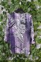 Women's Plus Size Lycra Stone Mixed Pattern Three Quarter Sleeve (4 Season) Mother T-Shirt Blouse - Purple - 3