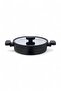 Signature Granite Crushed Oblate Pot Black 22cm Silicone Edged Lid