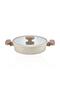 Signature Granite Crushed Oblate Pot Mink 22cm Silicone Edged Lid