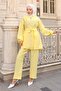 Stone Detailed Double Suit Yellow 4877
