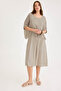Short Sleeve Mesh Linen Dress - 3