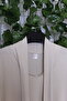 Women's Plus Size Shawl Collar Long Sleeve Mother Blouse - Beige - 7