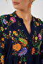2423 Authentic Patterned Modest Dress - Solid Navy - 5