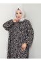Front Gathered Viscose Dress - Brown / E0130 - 6