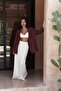 Brenna Burgundy Linen Blazer