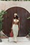 Pangestu Triangle Yellow Crop Skirt Knitwear Set - 4