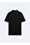 Basic Regular Short Sleeve Black T-Shirt - 2
