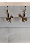 أقراط متدلية على شكل زرافة من الخرز الأسود الصغير مصنوعة يدويًا من النحاس مقاس 5.5 × 2.5 سم صنع في كينيا - 3