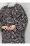 Front Gathered Viscose Dress - Brown / E0130 - 5