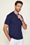 Men's 5-Pack Navy-Blue-Gray-Khaki-Black Slim Fit Cotton Solid Pique Polo Neck T-Shirt - 2