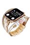 Apple Watch 12-11-10 42mm 3 4 5 6 7 8 9 Se 38 40 41mm Compatible Women's Leather & Metal Combination Bracelet Strap