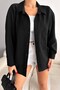Summer Women's Viscose Fabric Off Shoulder Oversize Black Shirt - 2