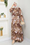 Women's Judge Collar Modal Patterned Dress - 3