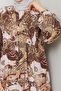 Women's Judge Collar Modal Patterned Dress - 7
