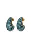 Pave Dome Earrings, Crystal Kup Style Earrings - 5