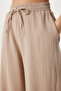 Oversize Muslin Shirt Trousers Suit Beige Lsa0014 - 5