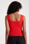 Red Square Collar Sleeveless Crop Women's Knitwear - 7