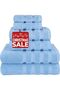 6-Piece Cotton Towels Premium Quality 600 GSM Super Soft Bath Towels - Sky Blue - 2
