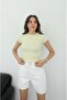 Light Yellow Pena Crew Neck Fit T-Shirt - 3