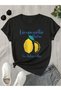 Women's Black Limoncello Italy Printed Oversize T-Shirt - 3