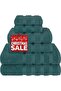 6-Piece Cotton Towels Premium Quality 600 GSM Super Soft Bath Towels - Teal - 2
