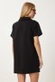 Women's Black Polo Neck Pique Knitted Mini Dress Dp00253 - 4