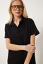 Women's Black Polo Neck Pique Knitted Mini Dress Dp00253 - 3