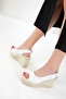 White Women's Wedge Heeled Shoes 20671 - 3