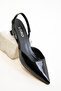 Black Patent Leather Women's Classic Heeled Shoes 20650 - 4
